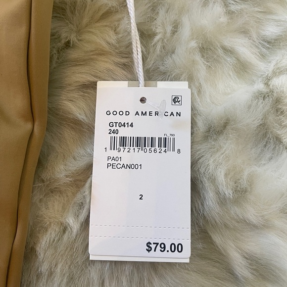 NWT Good American Women's Scoop Neck Crop Scuba Knit T-Shirt - Picture 14 of 15